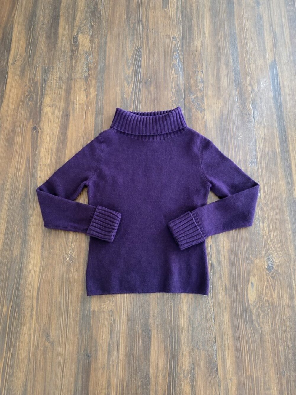 Carole Little 100% Italian Merino Wool Turtleneck Sweater Purple Women’s Medium